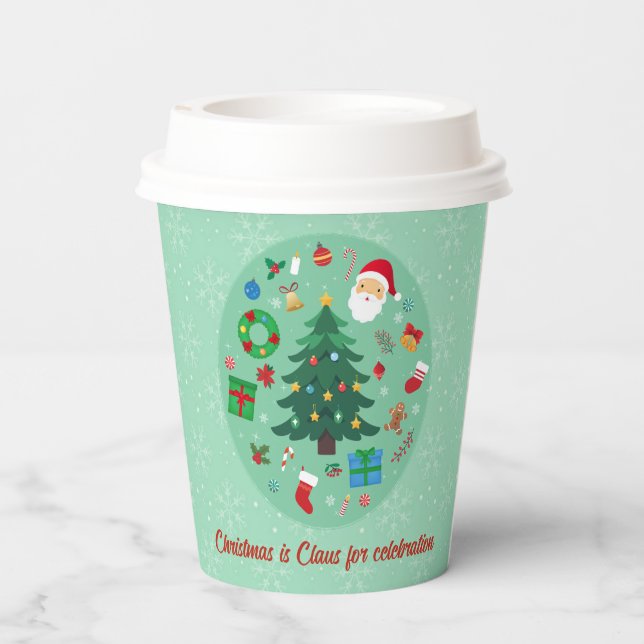 Vasos De Papel Ilustraciones de Navidad Fiesta Navideña (Reverso )