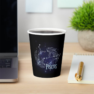 Vasos De Papel Im A Pisces Zodiac. Rótulo Pisces Zodiac De Moda