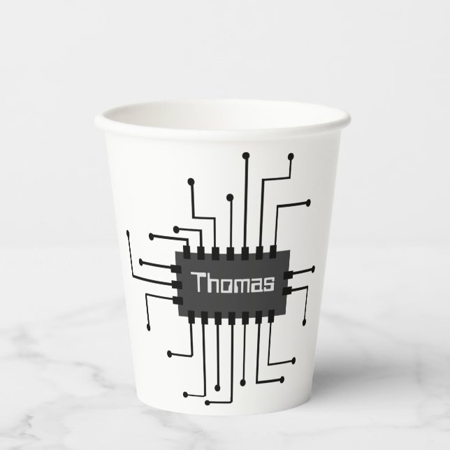 Vasos De Papel Imagen de chip IC de equipo personalizado (Anverso)