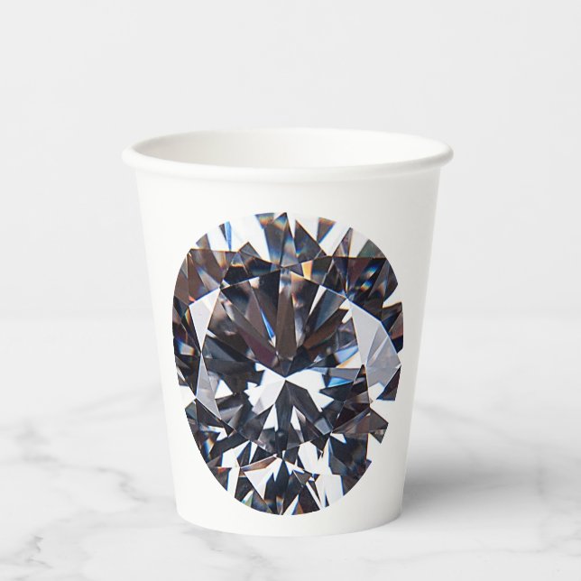 Vasos De Papel Imagen Elegante de Diamante con facetas (Anverso)