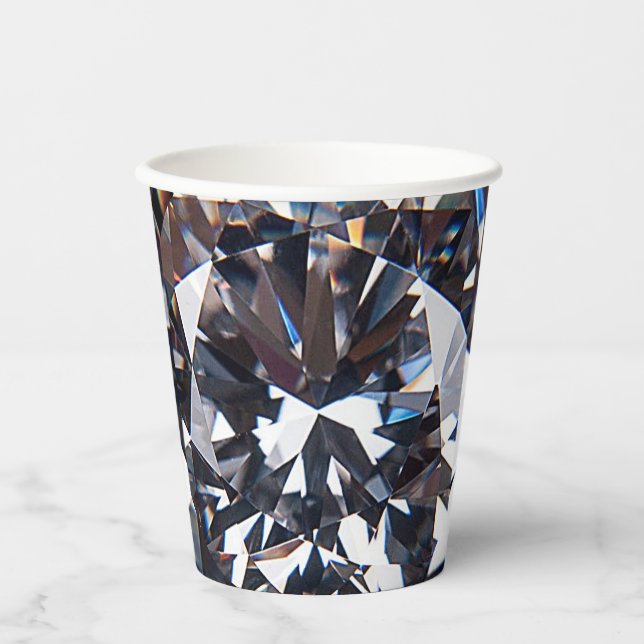 Vasos De Papel Imagen Elegante de Diamante con facetas (Anverso)