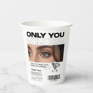 Vasos De Papel Imagen personalizada, nombre y texto | Taza person