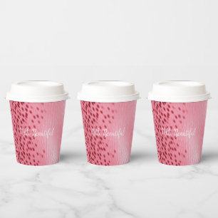 Vasos De Papel Impresión de animales de leopardo rosa