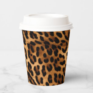 Vasos De Papel Impresión de animales leopardos marrones