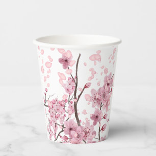 Vasos De Papel Impresión de Flor de Cerezo