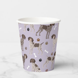 Vasos De Papel Impresión de hueso de perro puntero y de garra en