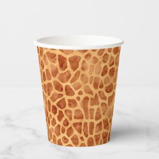 Vasos De Papel Impresión de jirafa en acuarela