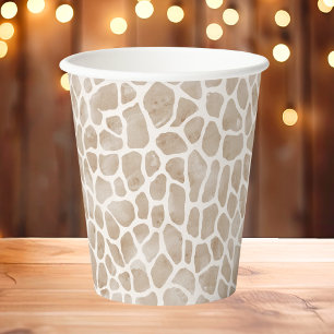 Vasos De Papel Impresión de la jirafa de animales salvajes de Saf