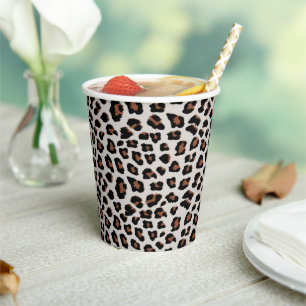 Vasos De Papel Impresión de leopardo