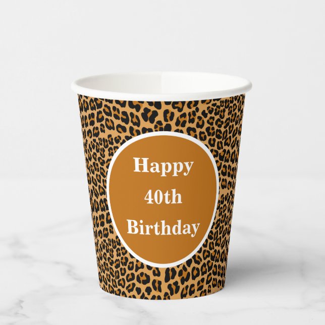 Vasos De Papel Impresión de leopardo (Izquierda)