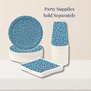 Vasos De Papel Impresión de leopardo azul