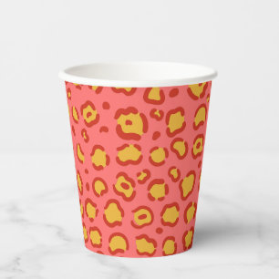 Vasos De Papel Impresión de leopardo de coral