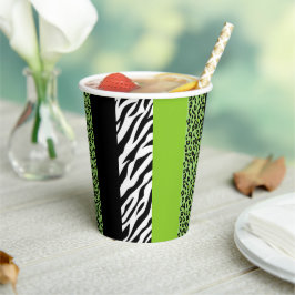 Vasos De Papel Impresión de leopardo, impresión de cebra, impresi