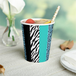 Vasos De Papel Impresión de leopardo, impresión de cebra, impresi