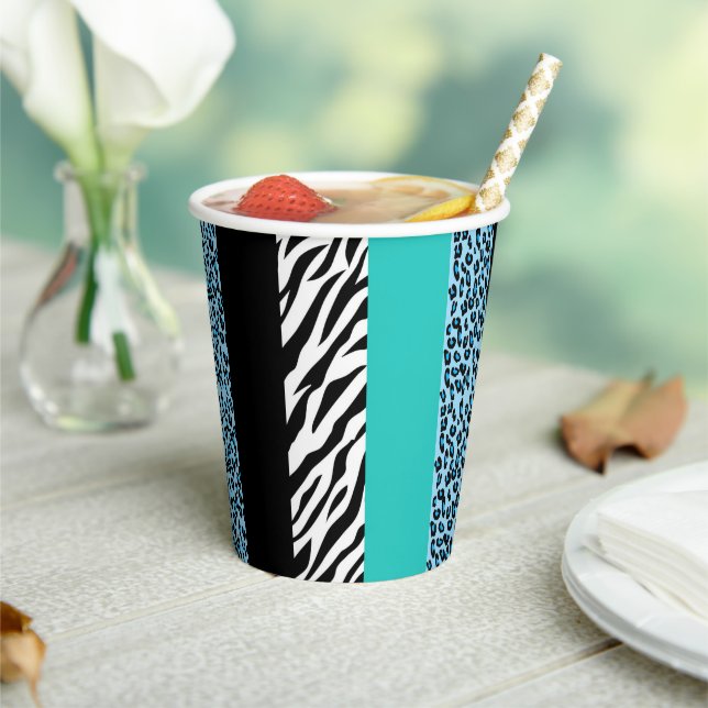 Vasos De Papel Impresión de leopardo, impresión de cebra, impresi (in situ)