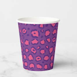 Vasos De Papel Impresión de leopardo púrpura