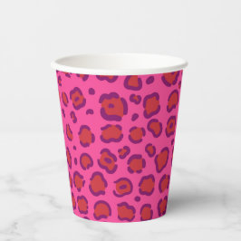 Vasos De Papel Impresión de leopardo rosa