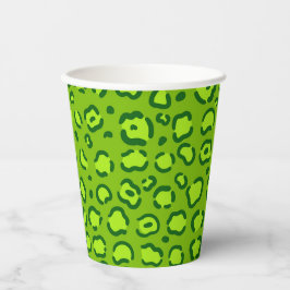Vasos De Papel Impresión de leopardo verde