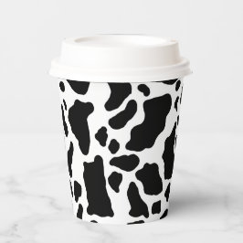 Vasos De Papel Impresión de vaca en blanco y negro