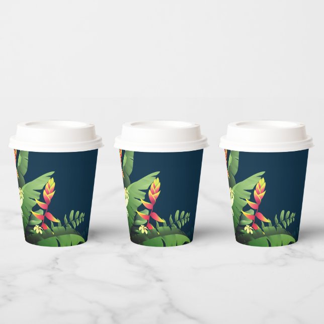 Vasos De Papel Impresión hawaiana (Multi)