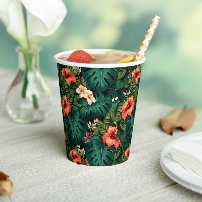 Vasos De Papel Impresión hawaiana (in situ)