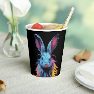 Vasos De Papel Impresionante conejo azul en llamas