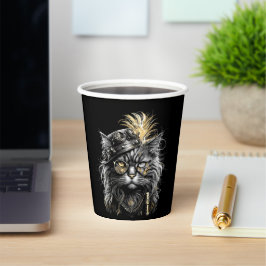 Vasos De Papel Impresionante gato Steampunk