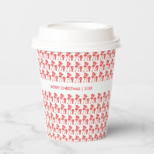 Vasos De Papel Impresionante, silueta roja, feliz baile