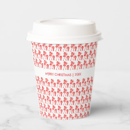 Vasos De Papel Impresionante, silueta roja, feliz baile