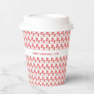 Vasos De Papel Impresionante, silueta roja, feliz baile