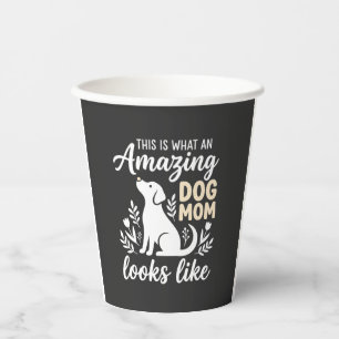 Vasos De Papel Increíble Mamá Perro Floral Amante de los Perros