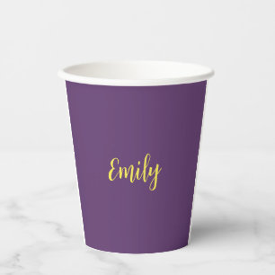 Vasos De Papel Índigo y amarillo moderno Minimalista