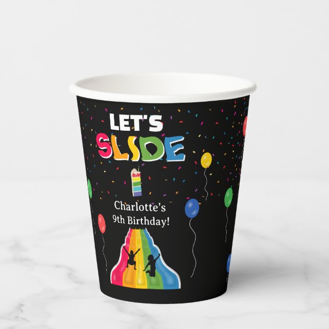 Vasos De Papel Indoor Slide Park Kids Playground Birthday Party (Anverso)