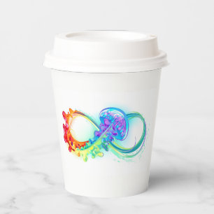 Vasos De Papel Infinidad con las medusas del arcoiris