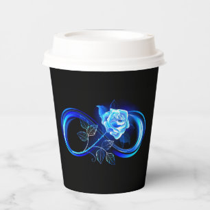 Vasos De Papel Infinito brillante con rosa azul