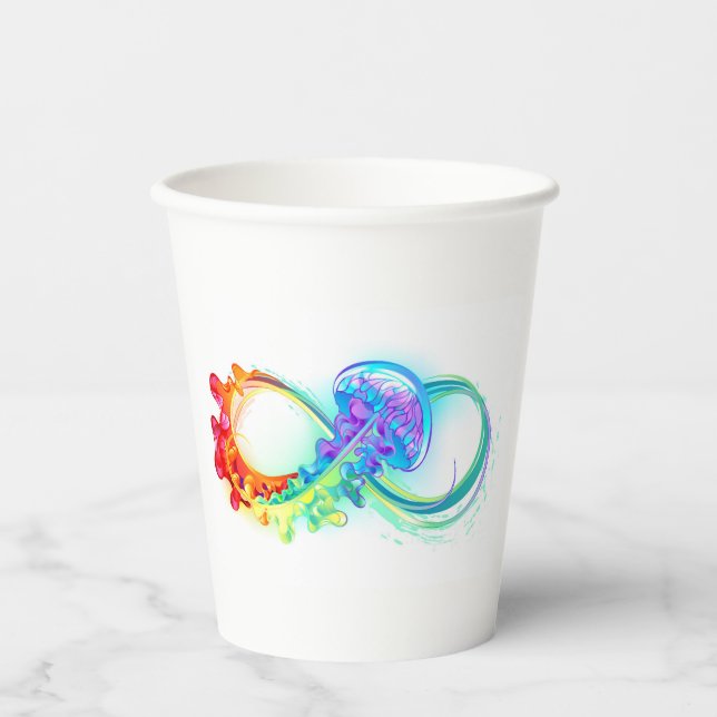 Vasos De Papel Infinity with Rainbow Jellyfish (Anverso)