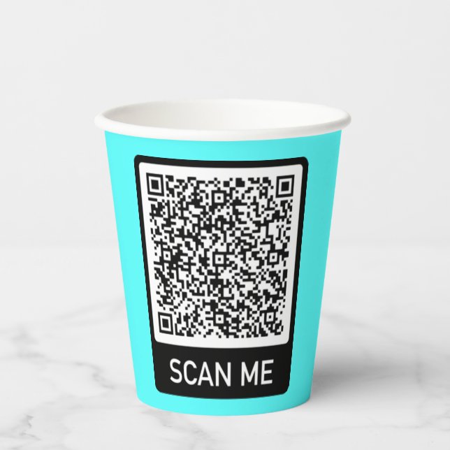 Vasos De Papel Información de análisis de código QR Personalizado (Anverso)