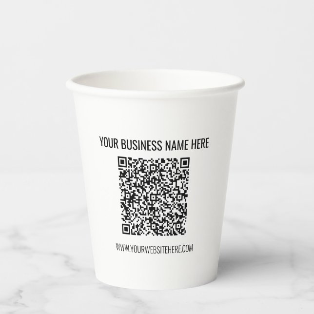 Vasos De Papel Información de análisis de código QR y Cuadros de  (Anverso)