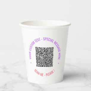 Vasos De Papel Información de análisis de código QR y Cuadros de