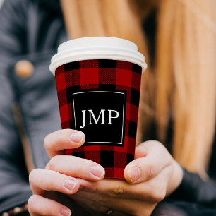 Vasos De Papel Inicial del búfalo rojo moderno