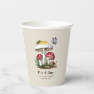 Vasos De Papel Insect Mushroom Woodland Nature Baby Shower