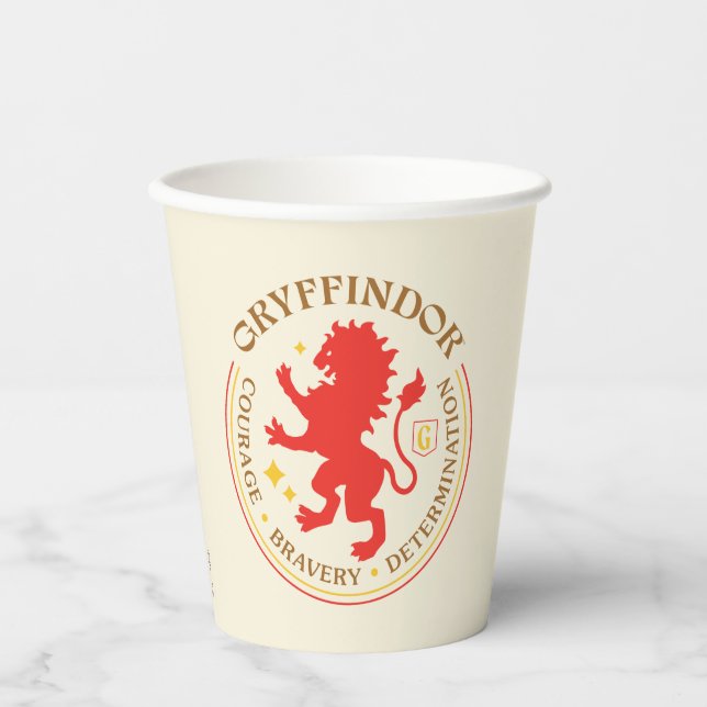 Vasos De Papel Insignia del orgullo de la casa del león rojo GRYF (Anverso)