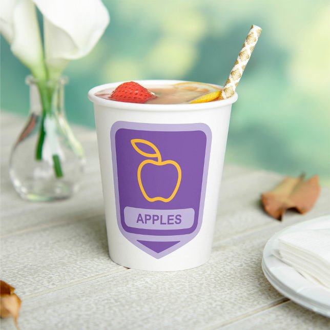 Vasos De Papel Insignia Purple Apple Design Fruit Lover (Subido por el creador)