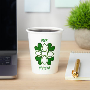 Vasos De Papel Inspector de cerveza St Patricks Cruz Celta y cubi