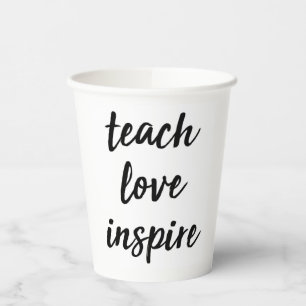 Vasos De Papel Inspira amor de enseñanza Frase Inspiradora