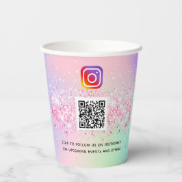 Vasos De Papel Instagram de código qr del logotipo del negocio ho