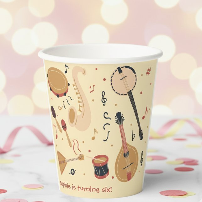 Vasos De Papel Instrumentos musicales cumpleaños niños (Subido por el creador)