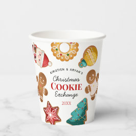 Vasos De Papel Intercambio de Galletas de Navidad Personalizadas 