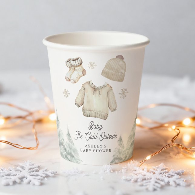 Vasos De Papel Invierno Baby Shower hace frío fuera de la nieve d (Subido por el creador)