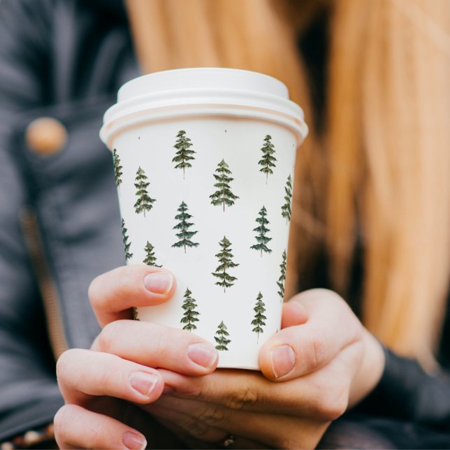 Vasos De Papel Invierno de moda | Patrón de árbol de Navidad (Subido por el creador)